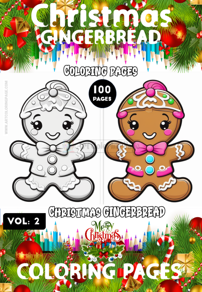 Gingerbread coloring page for kids Vol 2 - A sweet and festive holiday