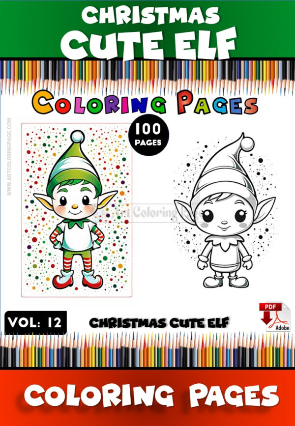 Magical Elves Coloring VOL 12 - 100 Enchanting Designs for Kids and Adults