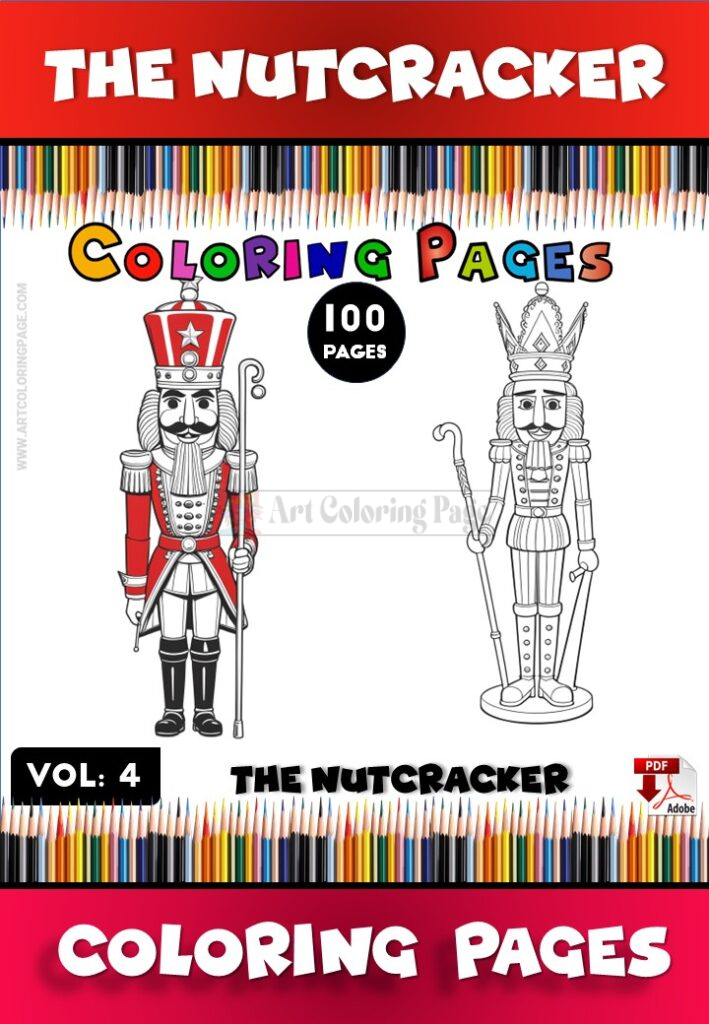Nutcracker Coloring Page for Children Vol 4 – A Festive Coloring Adventure