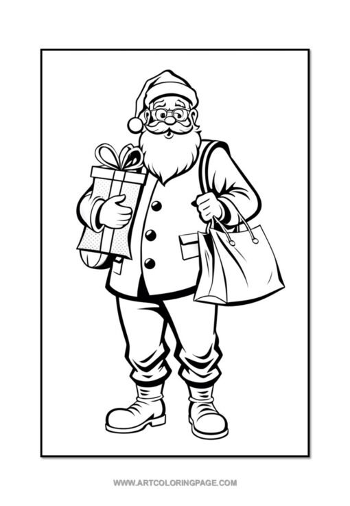 Santa Claus Coloring Pages Printable for Children Vol. 5: 100 Jolly Designs - Image 5