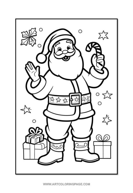 Santa Claus Coloring Pages Printable for Children Vol. 5: 100 Jolly Designs - Image 4