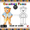 Bear Coloring Book Page Vol 11 - Bear at Work Fun for All Ages