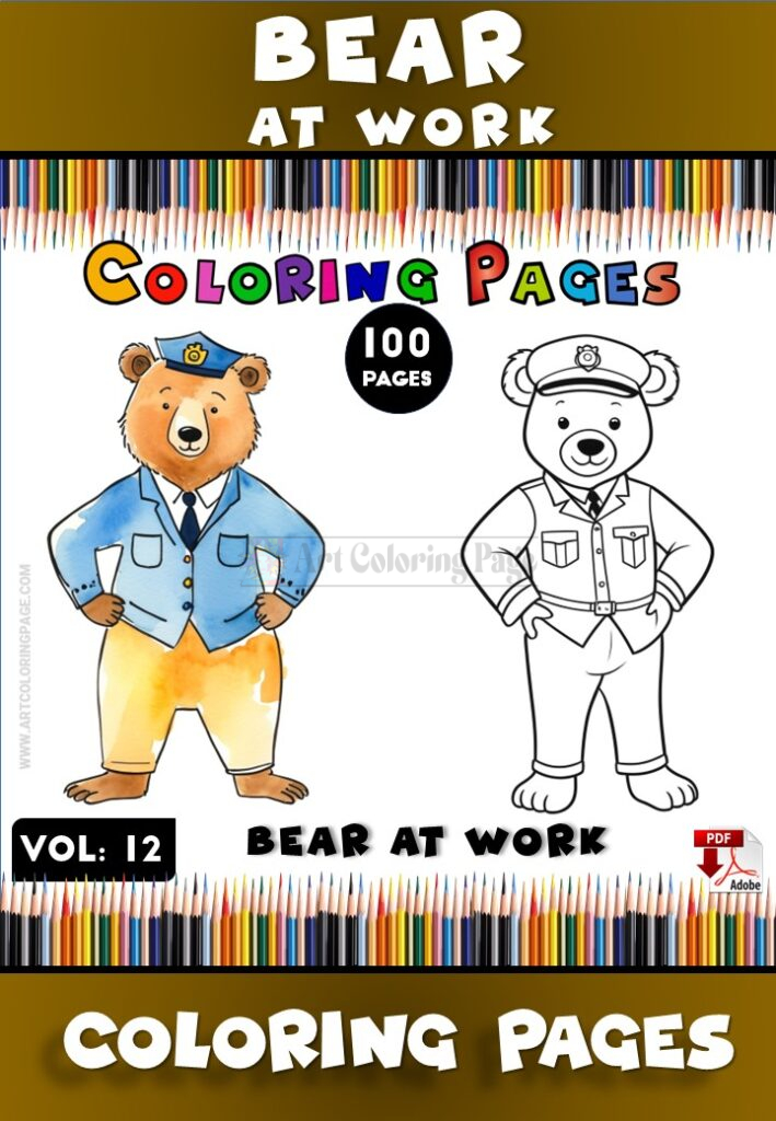 Bear Coloring Sheet Vol 12 - Bear at Work: A Fun and Creative Journey