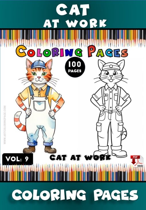 Bring Fun to Life with Cat Coloring Pages to Print Vol 9 - Cat at Work!