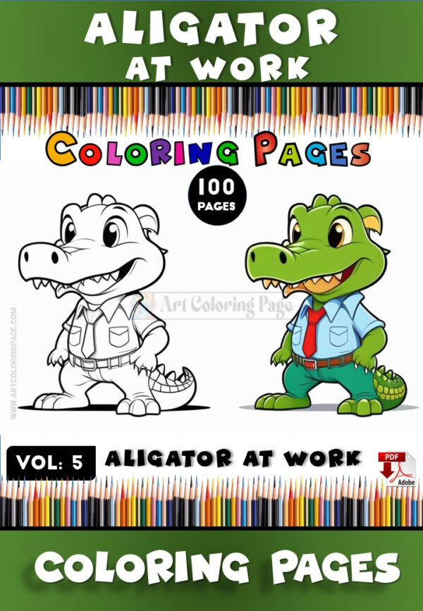 Bring Fun to Life with Crocodile Color Page Vol 5 – Croocidle at Work!