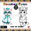 Cat Coloring Pages Vol 1 - Cat at Work A Whimsical Coloring Adventure