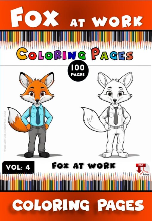 Coloring Page for Fox Vol 4: Fox at Work – Your Creative Companion!
