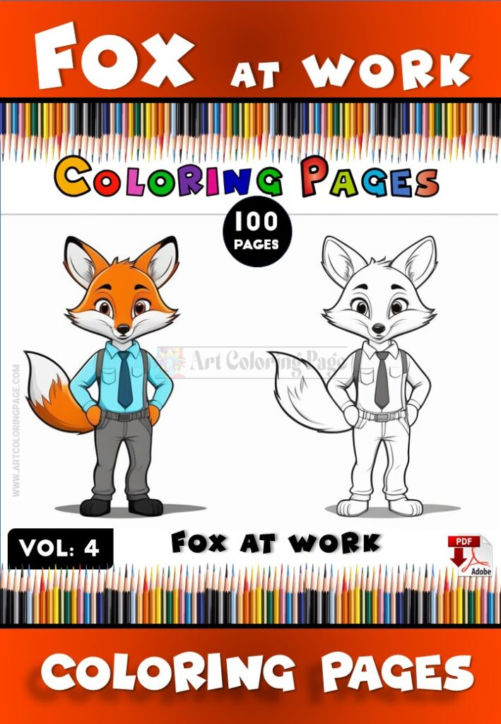 Coloring Page for Fox Vol 4: Fox at Work – Your Creative Companion!