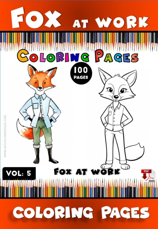 Coloring Pages Fox Vol 5 Fox at Work – Your Gateway to Creativity!