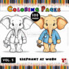Coloring Pages of Elephants Vol 5 Elephant at Work – Fun for All Ages!