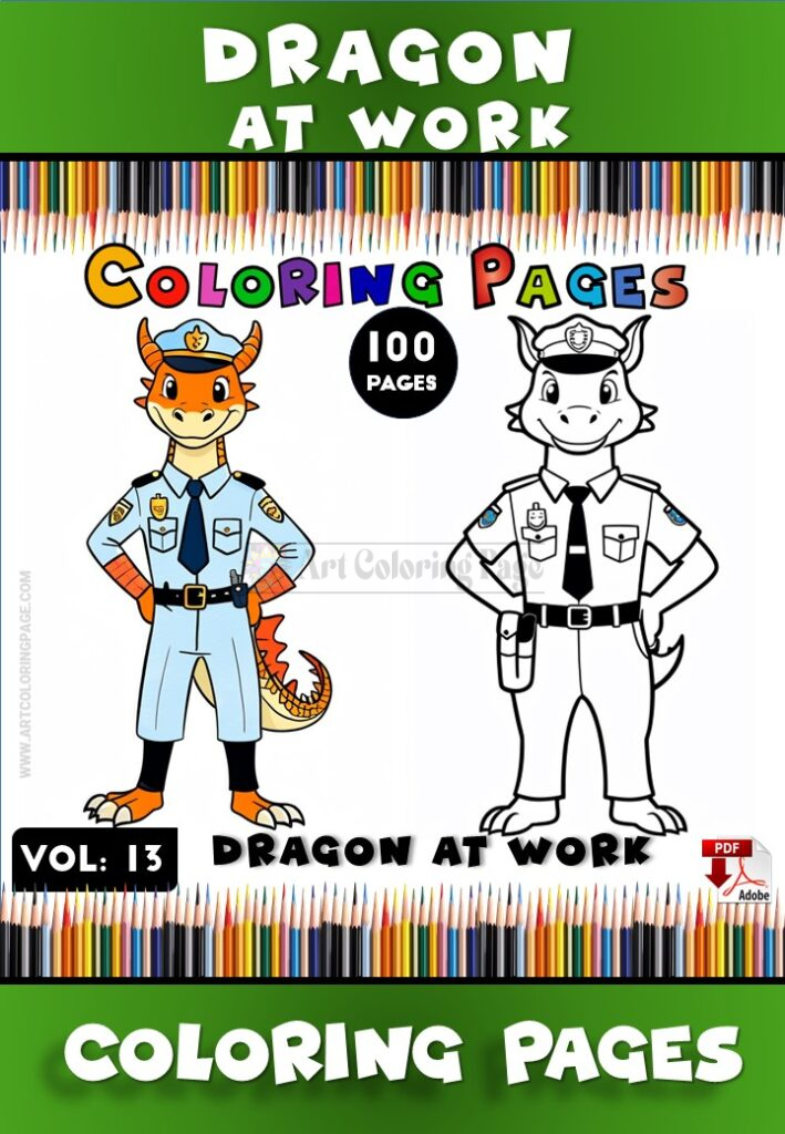 Cute Dragon Coloring Pages Vol 13 - Dragon at Work: Fun for Everyone!