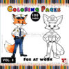 Cute Fox Coloring Pages Vol 8: Fox at Work – Color Your Joy!