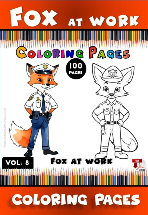 Cute Fox Coloring Pages Vol 8: Fox at Work – Color Your Joy!