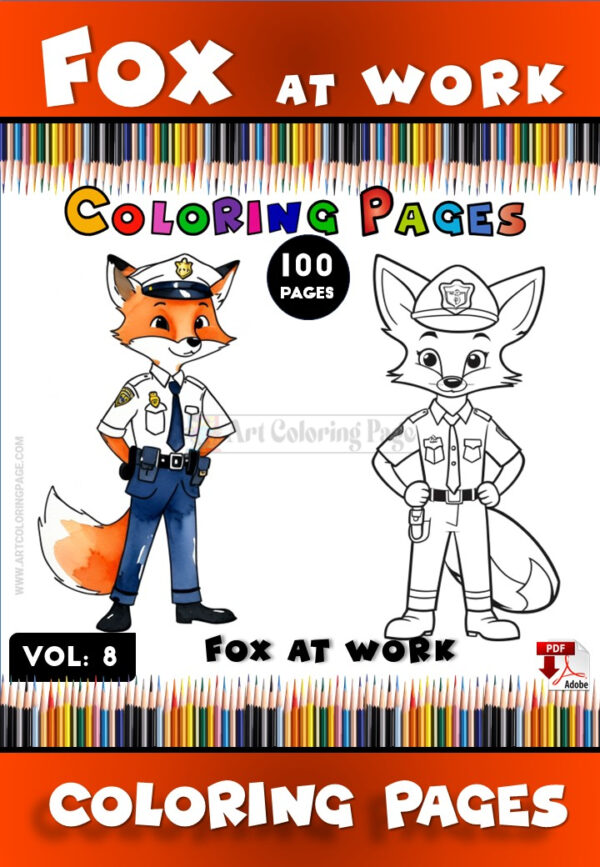 Cute Fox Coloring Pages Vol 8: Fox at Work – Color Your Joy!