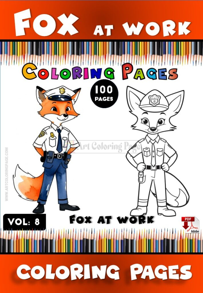 Cute Fox Coloring Pages Vol 8: Fox at Work – Color Your Joy!