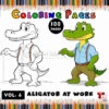 Dive into Creativity with Crocodile Coloring Images Vol6 Croocidle at Work