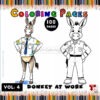 Donkey Coloring Pages Vol 4 - Donkey at Work Fun for All Ages!