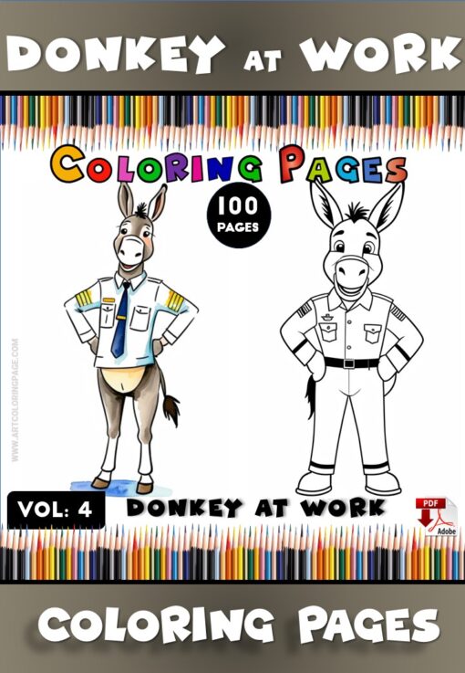 Donkey Coloring Pages Vol 4 - Donkey at Work Fun for All Ages!