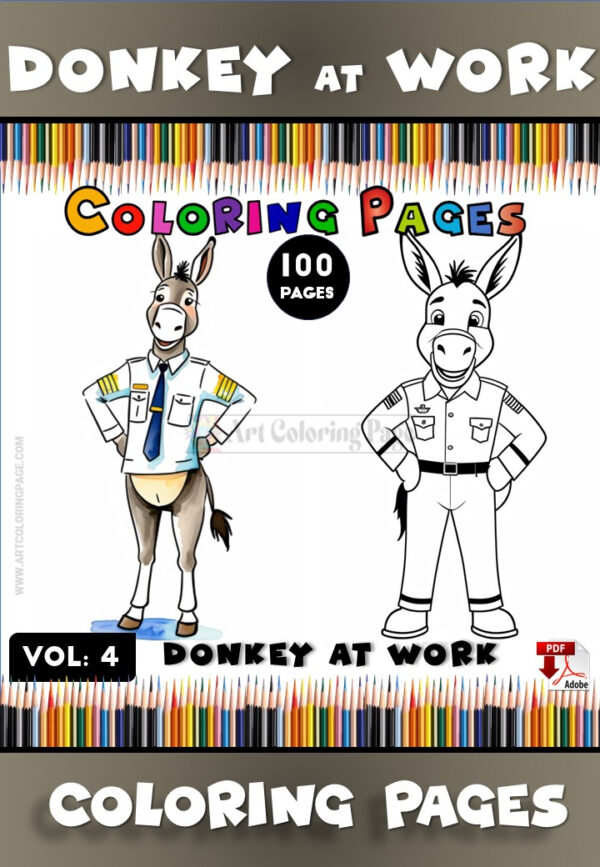Donkey Coloring Pages Vol 4 - Donkey at Work Fun for All Ages!
