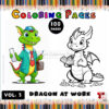 Dragon Coloring Page Vol 3 - Dragon at Work Ignite Your Imagination!