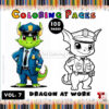 Dragon Coloring Pages Printable Vol 7 - Dragon at Work Create, Relax, Repeat!