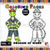 Dragon Coloring Printable Vol: 17 Dragon at Work Creative Escape Awaits