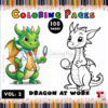 Dragon Coloring Sheet Vol 2 - Dragon at Work: Your Creative Escape Awaits!