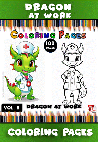 Dragons Coloring Pages Vol 8 - Dragon at Work: Your Creative Journey Begins - Image 2