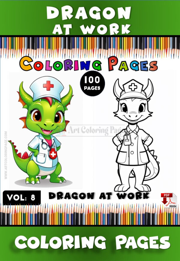 Dragons Coloring Pages Vol 8 - Dragon at Work Your Creative Journey Begins