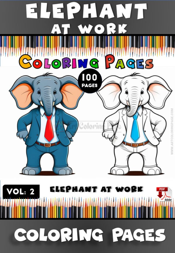 Elephant Coloring Page Vol: 2 Elephant at Work – Fun for Everyone!
