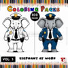 Elephant Coloring Sheet Vol 3 Elephant at Work – Creativity Unleashed!