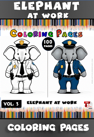 Elephant Coloring Sheet Vol: 3 Elephant at Work – Creativity Unleashed! - Image 2