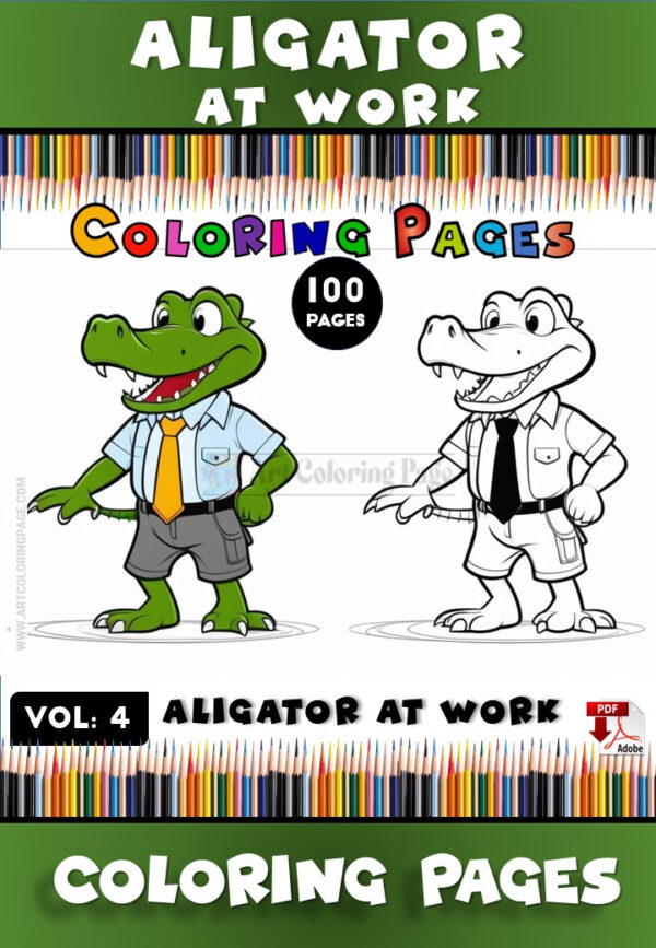 Explore the World of Crocodile Coloring Sheets Vol 4 – Croocidle at Work!