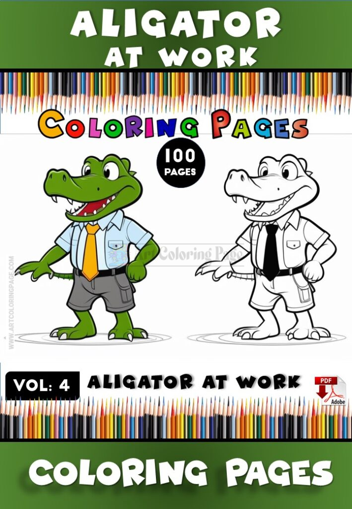 Explore the World of Crocodile Coloring Sheets Vol 4 – Croocidle at Work!