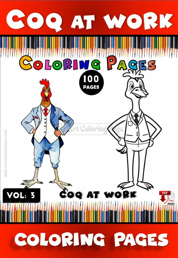 Feather Your Nest with Chicken Coloring Page Vol 3 - Chicken at Work!