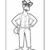 A cartoon chicken wearing glasses and casual clothing, including a button-up shirt and suspenders, with hands on hips, standing confidently against a blank background.
