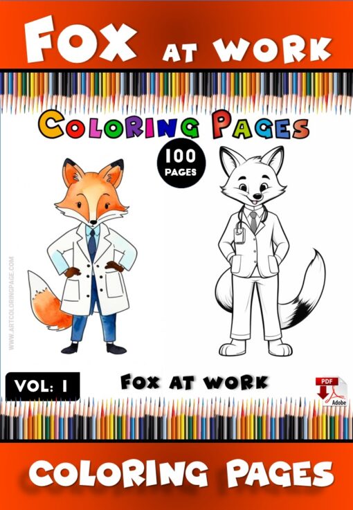 Fox Coloring Pages Vol 1 Fox at Work – Unleash Your Creativity!