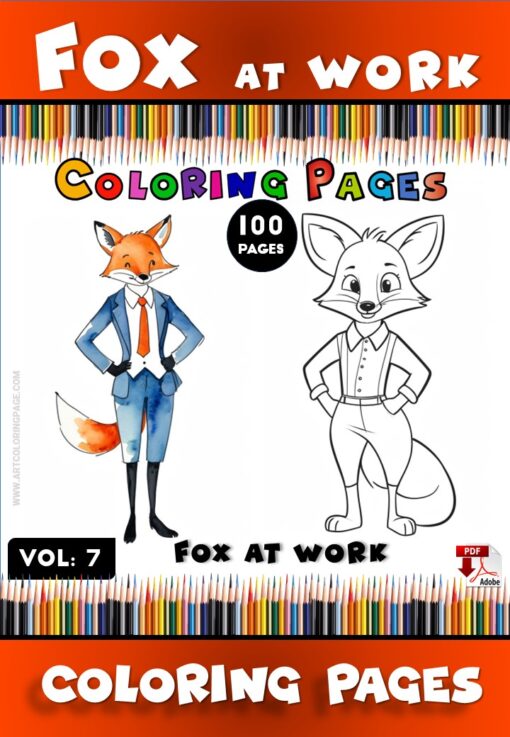 Fox Coloring Vol 7: Fox at Work – Your Creative Escape Awaits!