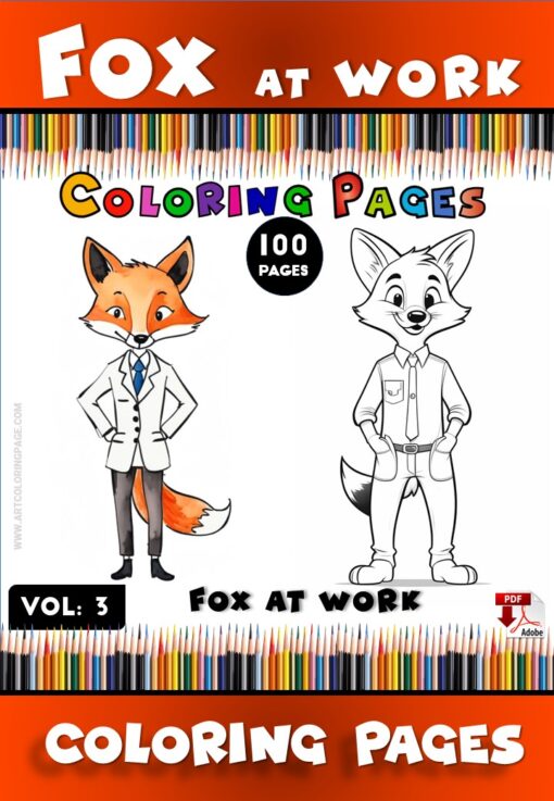 Fox Colors Vol 3: Fox at Work – Color Your Way to Relaxation!