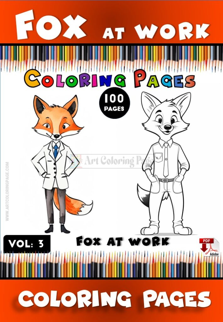 Fox Colors Vol 3: Fox at Work – Color Your Way to Relaxation!