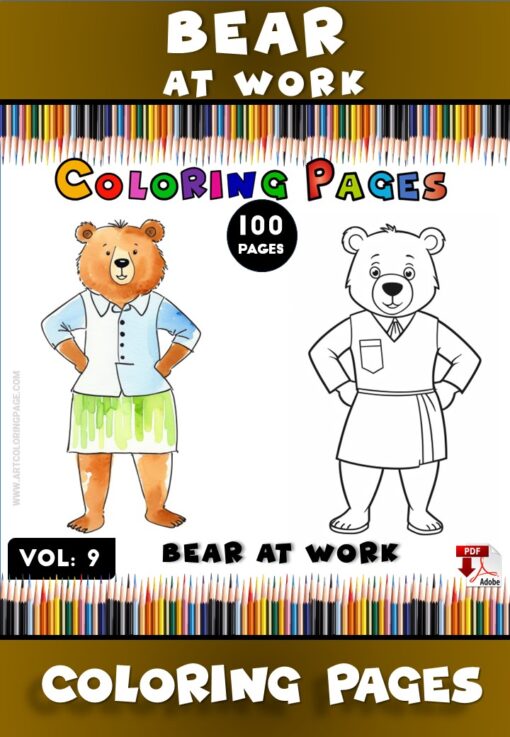 Pooh Bear Coloring Sheets ​Vol 9 - Bear at Work Fun Meets Creativity