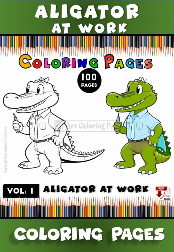 Unleash Your Creativity with 100 Unique Crocodile Coloring Pages Vol 1!