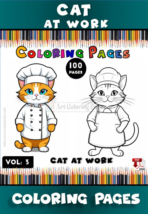 Unleash Your Creativity with Cat Coloring Vol 3 - Cat at Work!