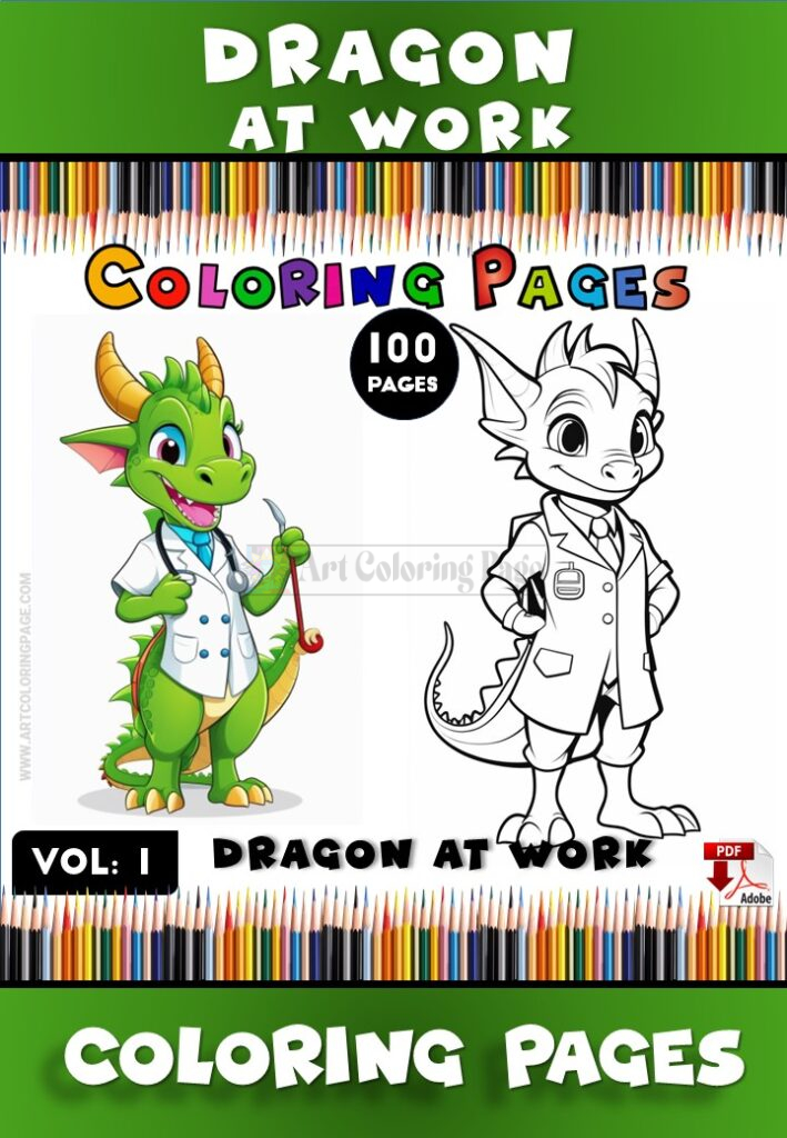 Unleash Your Creativity with Dragon Coloring Pages Vol 1 - Dragon at Work!