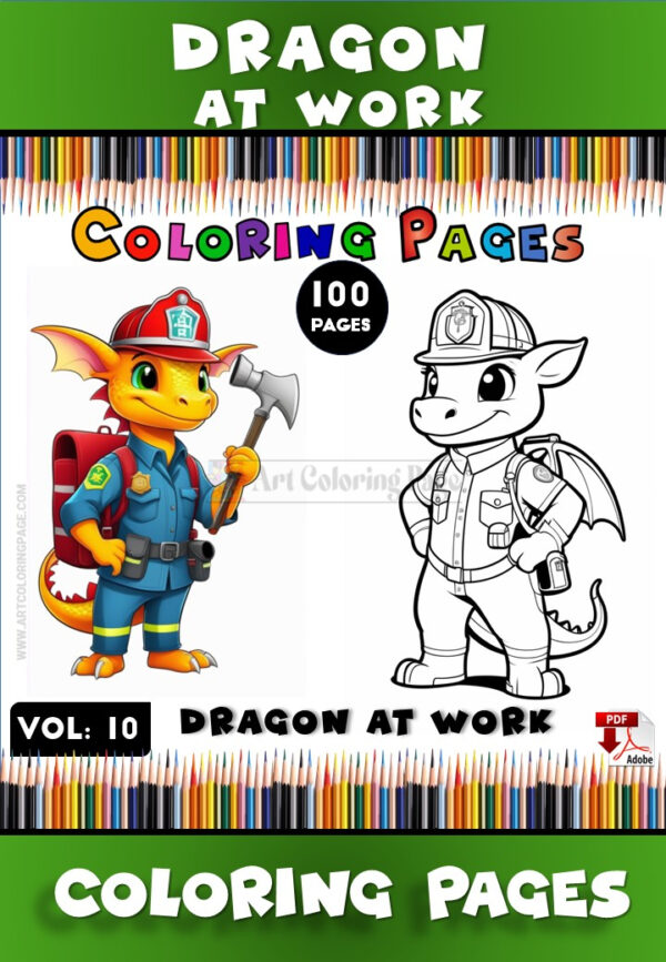 Unleash Your Creativity with Dragon Coloring Vol 10 - Dragon at Work!