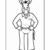 A cartoon donkey character standing with hands on hips, wearing a collared shirt and belt, set against a plain background.