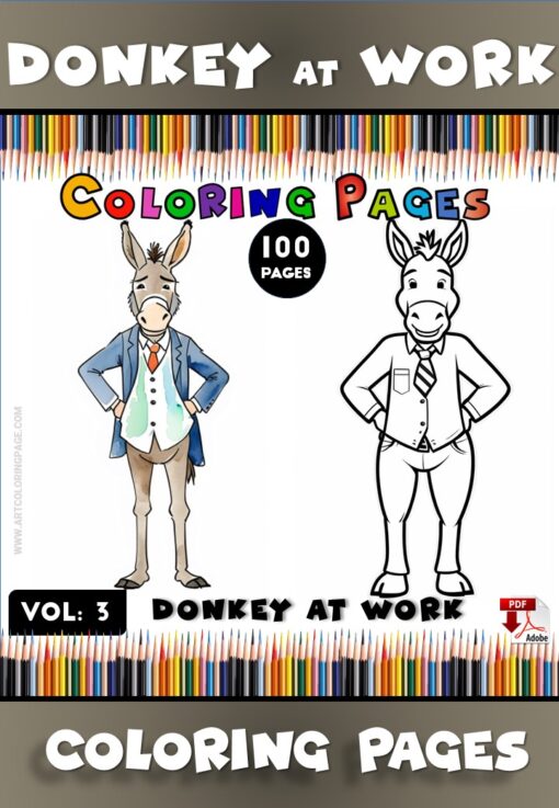 Unlock Creativity with Donkey Coloring Sheet Vol 3 - Donkey at Work!