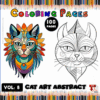 Abstract Cat Paintings Vol. 8 – Unique Feline Art Designs