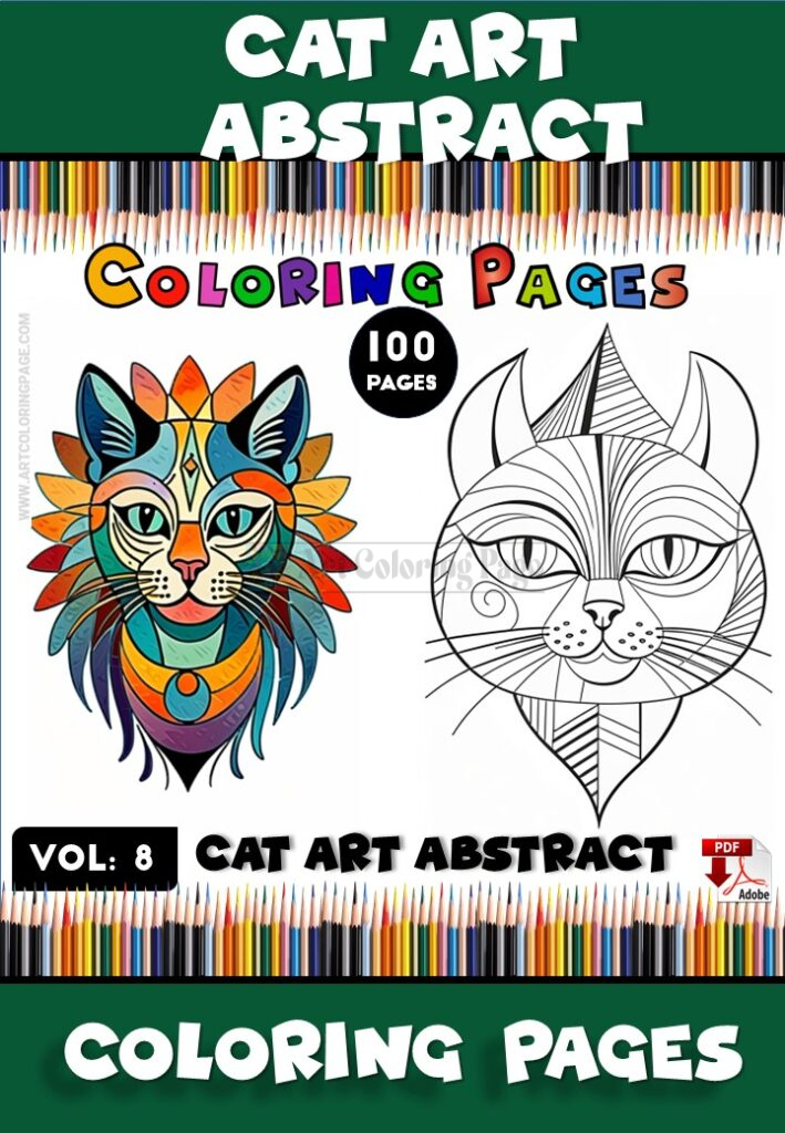 Abstract Cat Paintings Vol. 8 – Unique Feline Art Designs