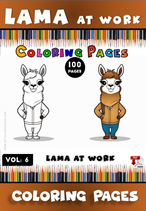 Adorable Fun Awaits with Baby Llama Coloring Page Vol 6!